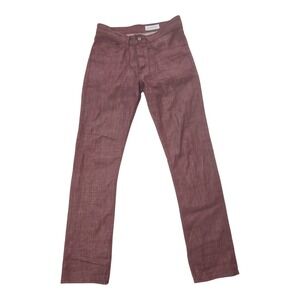 Gustin Straight Fit Jeans Mens 32 Burgundy Red Made in USA Button Fly